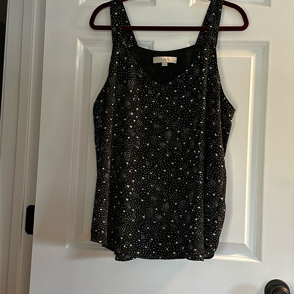 LOFT - Black camisole with white stars